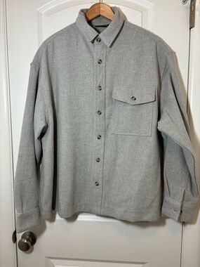 ASOS Light Gray Button-Front Shacket